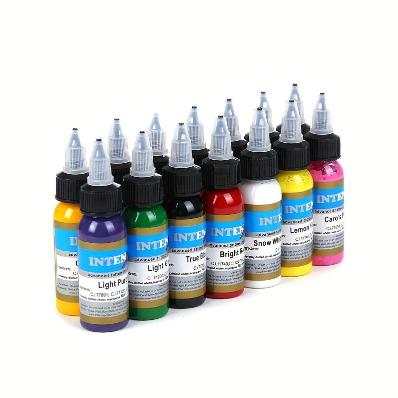 Professional Tattoo Ink Pigment 14 Set 1oz 30ml English Tattoo Set