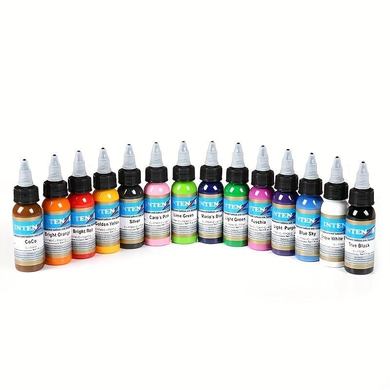 Professional Tattoo Ink Pigment 14 Set 1oz 30ml English Tattoo Set