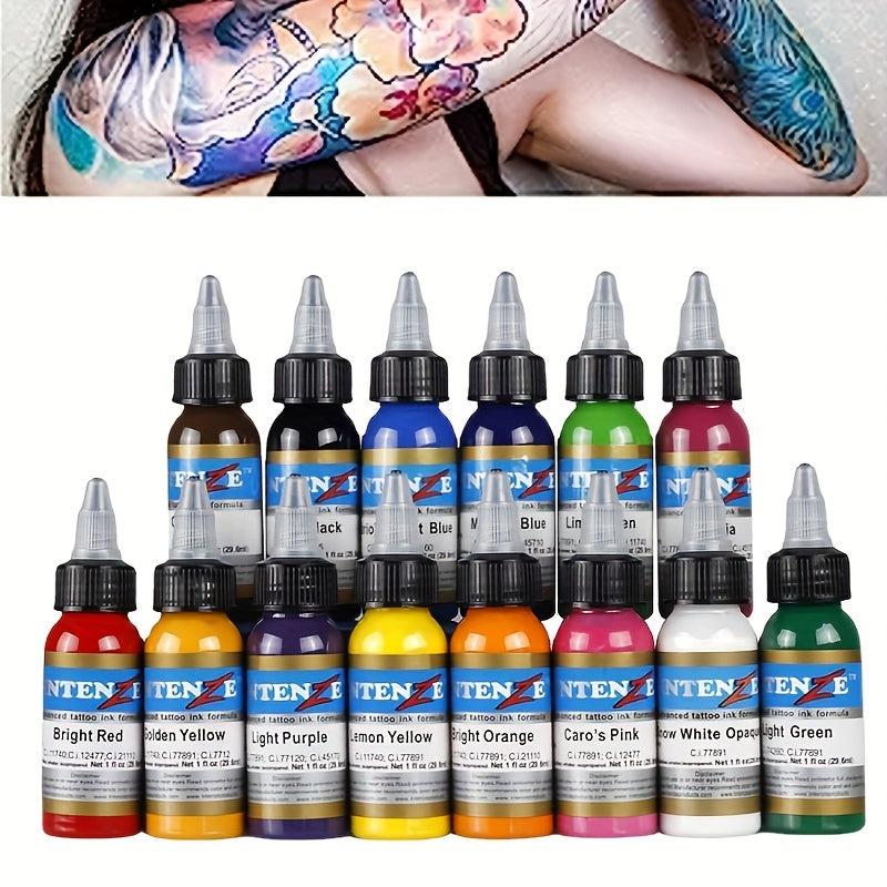 Professional Tattoo Ink Pigment 14 Set 1oz 30ml English Tattoo Set
