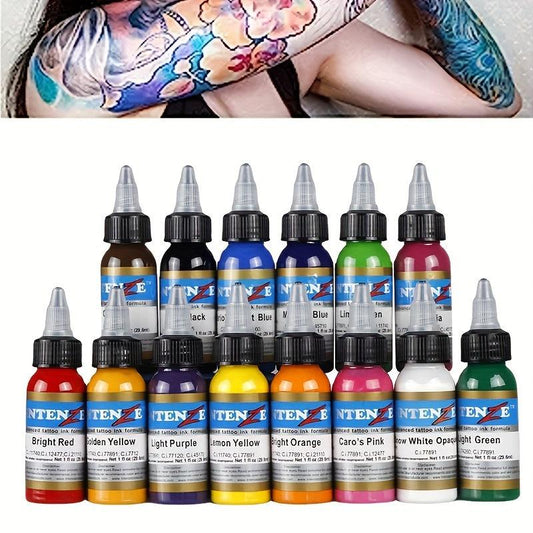 Professional Tattoo Ink Pigment 14 Set 1oz 30ml English Tattoo Set