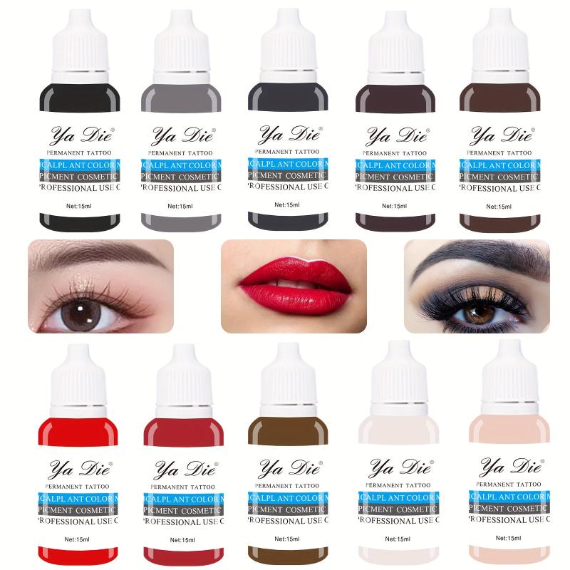 10Pcs Eyebrow Lips Tattoo Permanent Makeup Ink Pigment