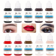 10Pcs Eyebrow Lips Tattoo Permanent Makeup Ink Pigment
