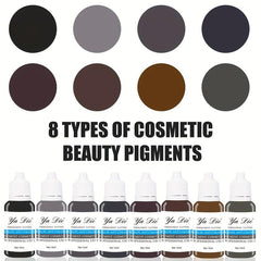 8 Colors 15ml Permanent Makeup Tattoo Ink Micro Pigment