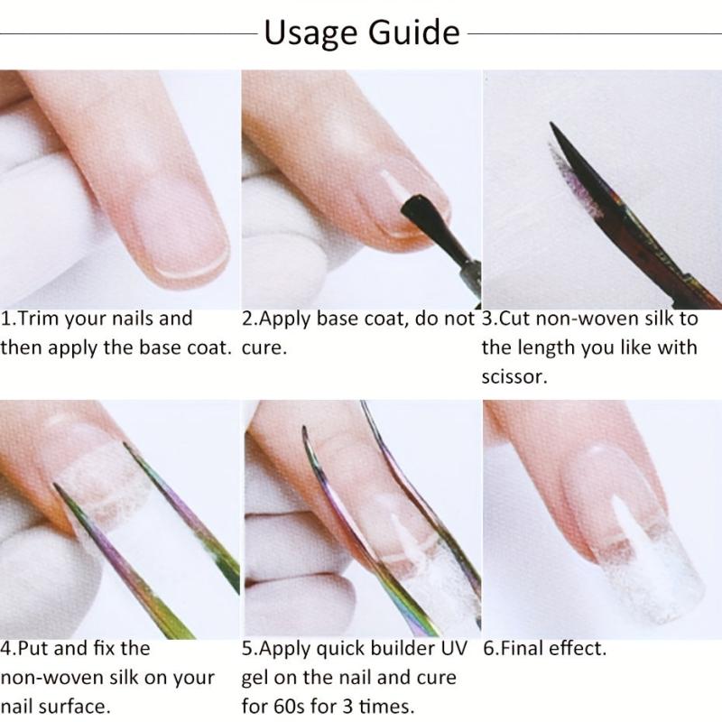 10 Pcs Nail Repair Fiberglass Silk Wrap Self Adhesive Anti Damage DIY