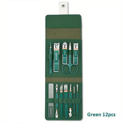 Professional Mani/Pedi Grooming Kit with Scissors, Nail Files, Travel Case