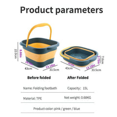Collapsible Foot Soaking Bath Basin with Massager