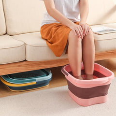 Collapsible Foot Soaking Bath Basin with Massager