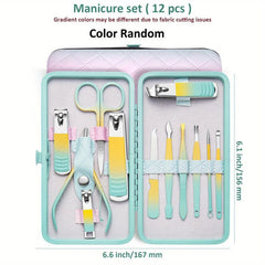 Gradient Manicure Set 18 in 1 Stainless Steel Professional Pedicure Kit