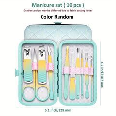 Gradient Manicure Set 18 in 1 Stainless Steel Professional Pedicure Kit