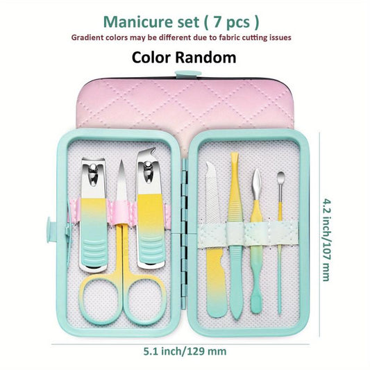 Gradient Manicure Set 18 in 1 Stainless Steel Professional Pedicure Kit
