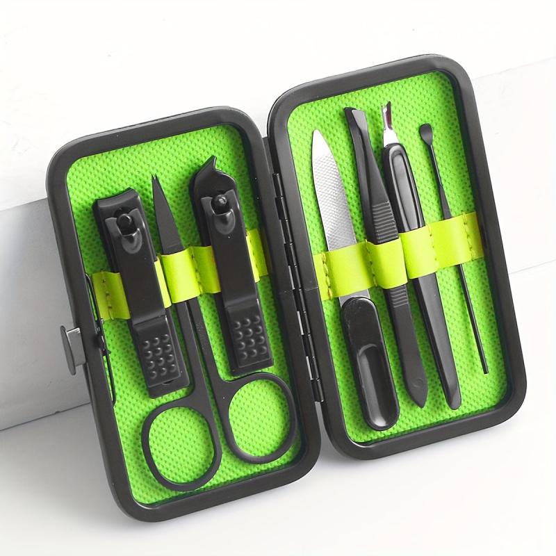 7-Piece Manicure Set Nail Clipper with Built-in File - Travel Grooming Tools Kit