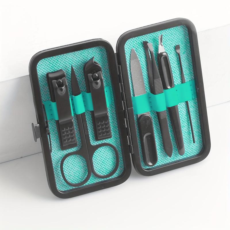 7-Piece Manicure Set Nail Clipper with Built-in File - Travel Grooming Tools Kit