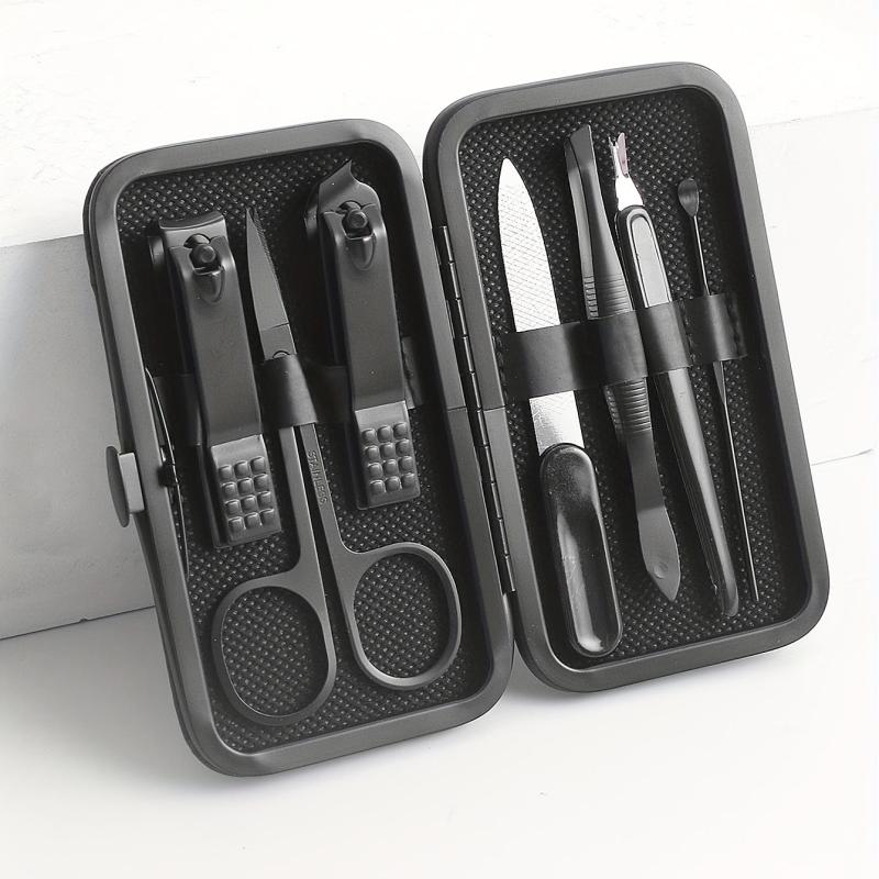 7-Piece Manicure Set Nail Clipper with Built-in File - Travel Grooming Tools Kit