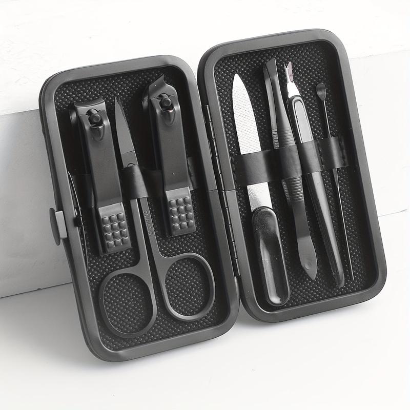 7-Piece Manicure Set Nail Clipper with Built-in File - Travel Grooming Tools Kit