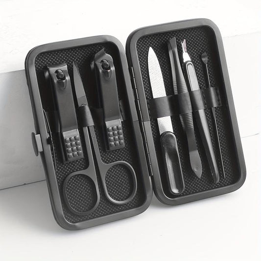 7-Piece Manicure Set Nail Clipper with Built-in File - Travel Grooming Tools Kit