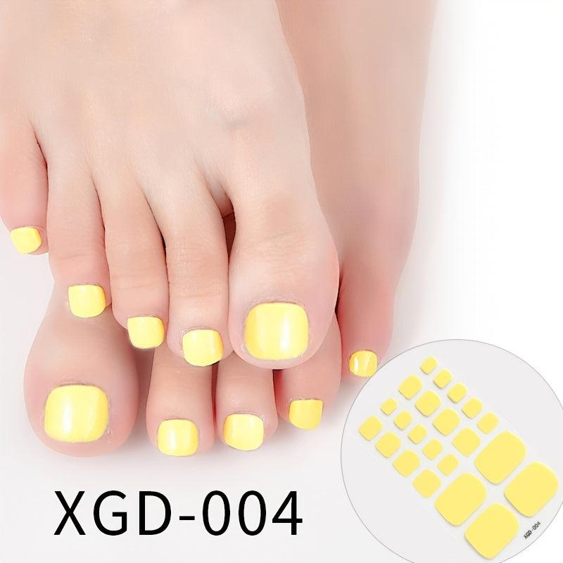 Toe Nail Polish Stickers Full Wraps Self Adhesive Toe Nail Tip