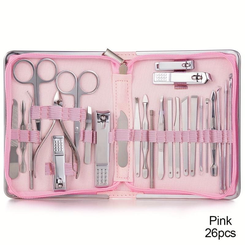 26 Pcs Nail Clippers Manicure Set Stainless Steel Nail Cutter Scissor