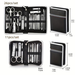 26 Pcs Nail Clippers Manicure Set Stainless Steel Nail Cutter Scissor