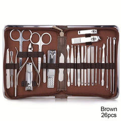 26 Pcs Nail Clippers Manicure Set Stainless Steel Nail Cutter Scissor
