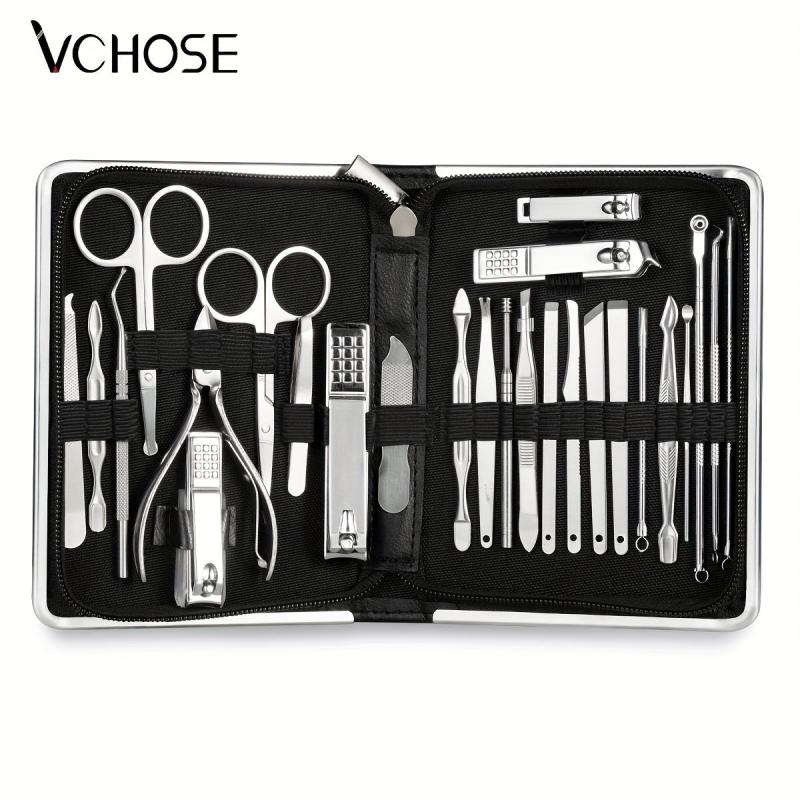 26 Pcs Nail Clippers Manicure Set Stainless Steel Nail Cutter Scissor