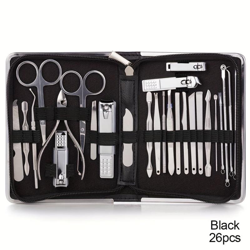 26 Pcs Nail Clippers Manicure Set Stainless Steel Nail Cutter Scissor