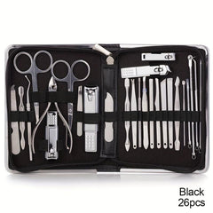 26 Pcs Nail Clippers Manicure Set Stainless Steel Nail Cutter Scissor