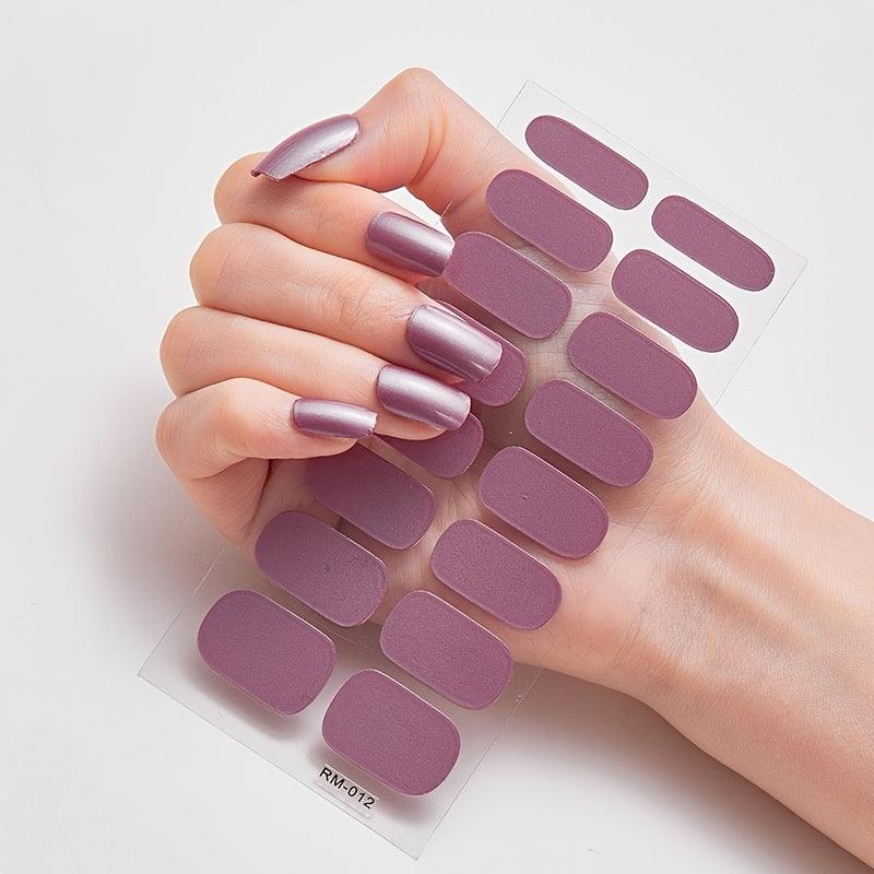 Metal Nail Art Strip Wraps Full Cover Nail Stickers Self adhesive