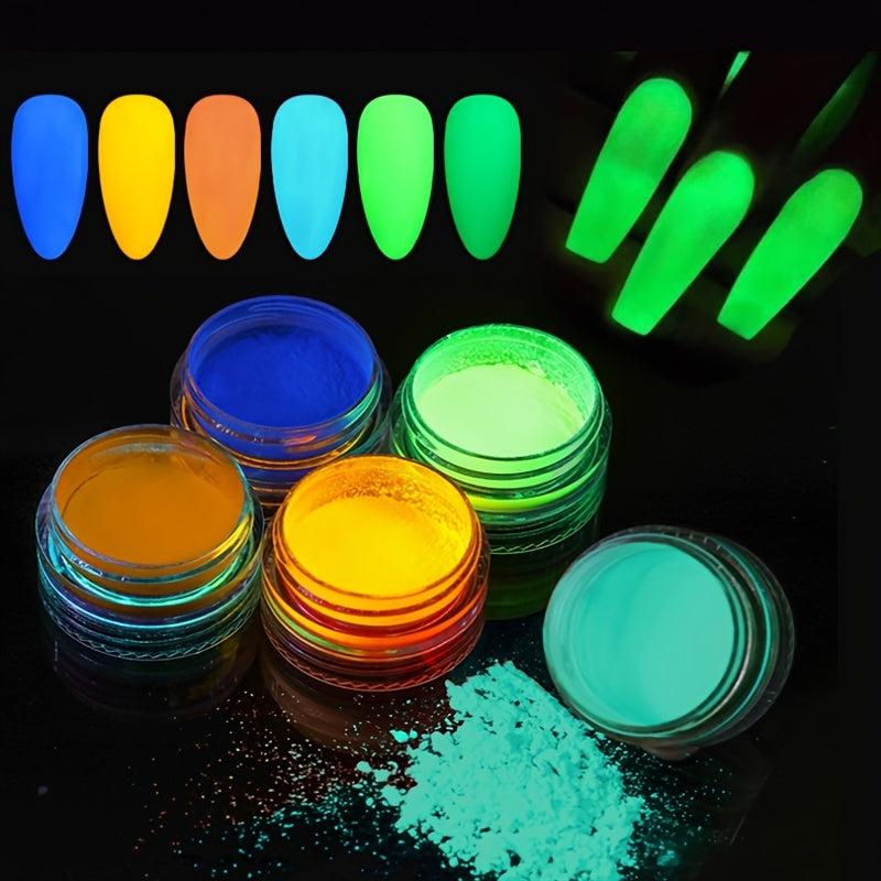 Neon Glitter Nail Powder Green Fluorescent Pigment