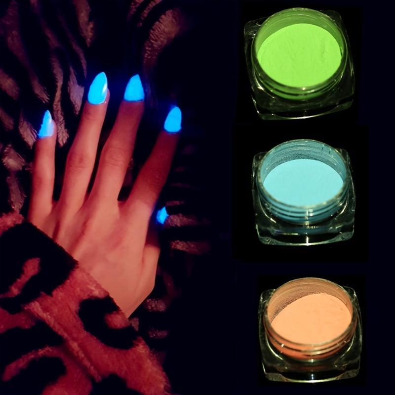 Neon Glitter Nail Powder Green Fluorescent Pigment