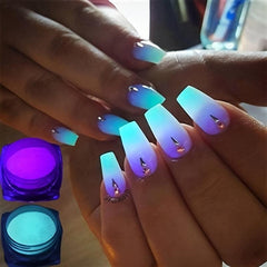 Neon Glitter Nail Powder Green Fluorescent Pigment