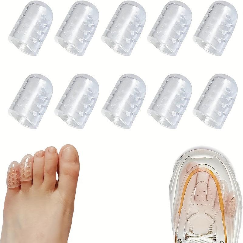 10pcs Silicone Toe Cover Sleeves With Holes