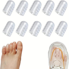 10pcs Silicone Toe Cover Sleeves With Holes