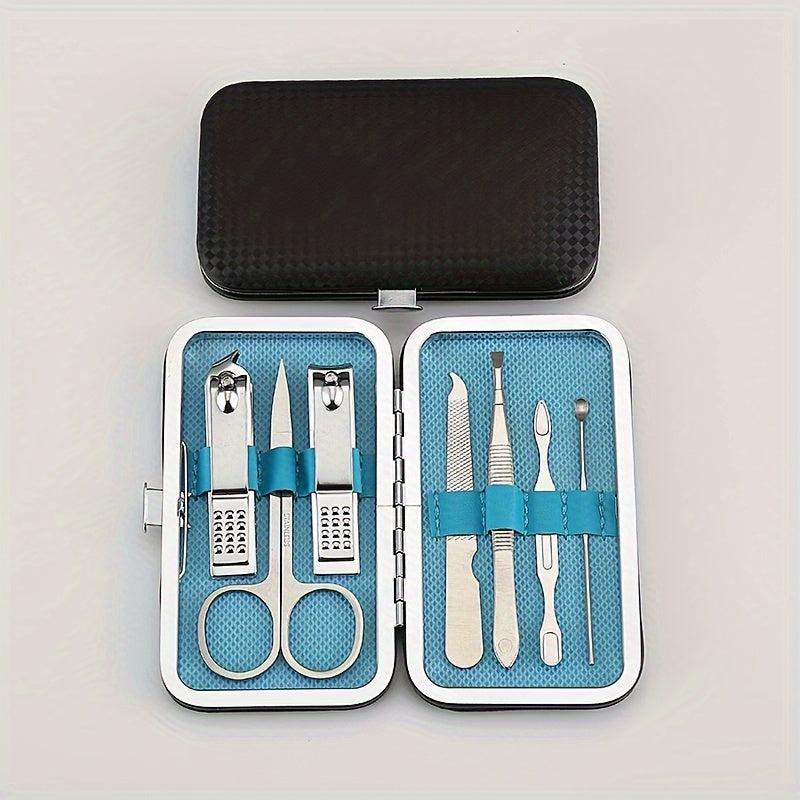 Men's Grooming Kit 7-in-1 Nail Care Set Travel Manicure Accessories