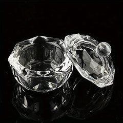 Clear Nail Art Dappen Dish With Lid Crystal Cup Glassware Tools