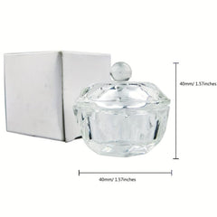 Clear Nail Art Dappen Dish With Lid Crystal Cup Glassware Tools