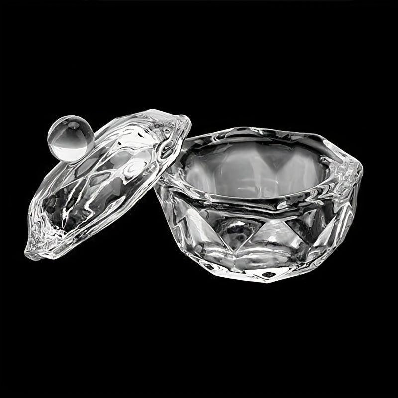 Clear Nail Art Dappen Dish With Lid Crystal Cup Glassware Tools