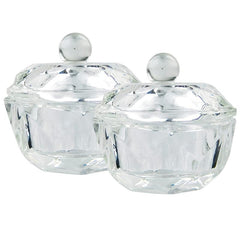 Clear Nail Art Dappen Dish With Lid Crystal Cup Glassware Tools