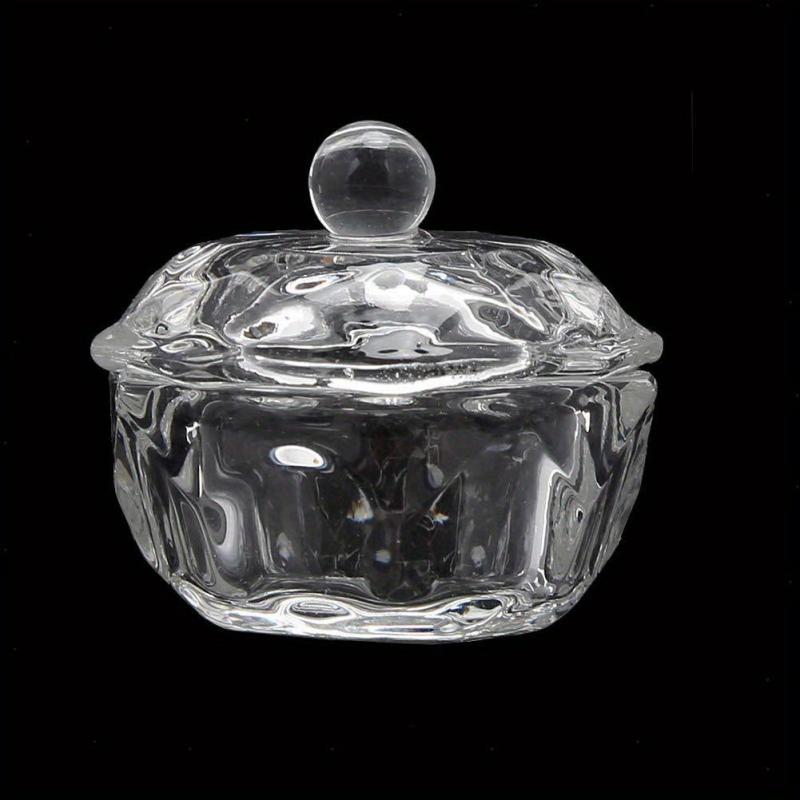 Clear Nail Art Dappen Dish With Lid Crystal Cup Glassware Tools