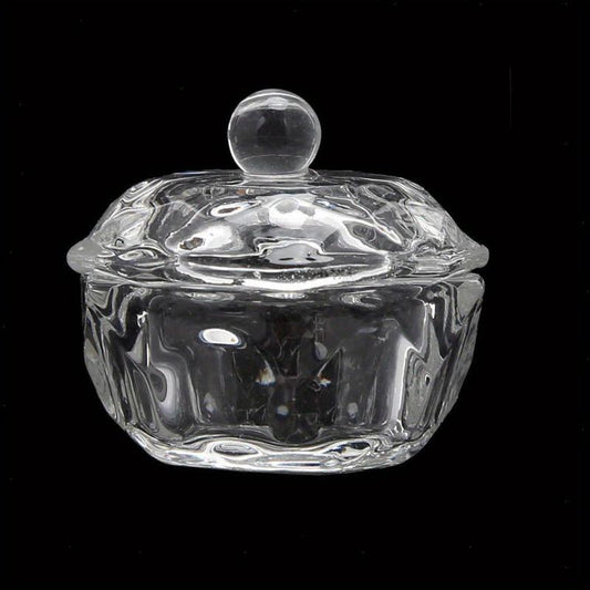 Clear Nail Art Dappen Dish With Lid Crystal Cup Glassware Tools
