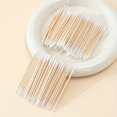200 Double Head Microblading Cotton Swabs Disposable Precision Wood Sticks