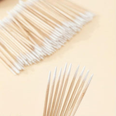 200 Double Head Microblading Cotton Swabs Disposable Precision Wood Sticks