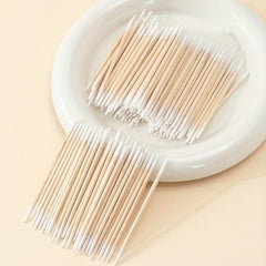 200 Double Head Microblading Cotton Swabs Disposable Precision Wood Sticks