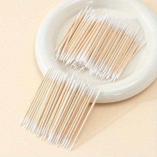 200 Double Head Microblading Cotton Swabs Disposable Precision Wood Sticks