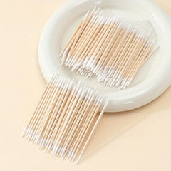 200 Double Head Microblading Cotton Swabs Disposable Precision Wood Sticks