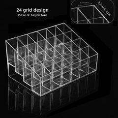 24 Grid Acrylic Lipstick Stand Case Makeup Display Rack