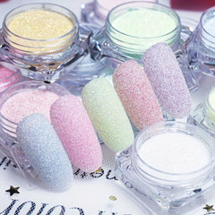 12 pcs Nail Art Powder Glittering Mineral Sand and Sugar Coated