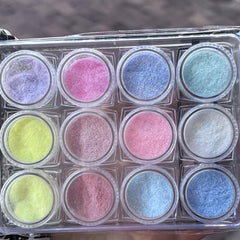 12 pcs Nail Art Powder Glittering Mineral Sand and Sugar Coated