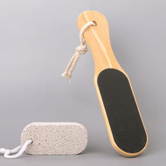 Dual-Sided Wooden Foot File for Smooth Skin - Pedicure Tool for Callus Removal