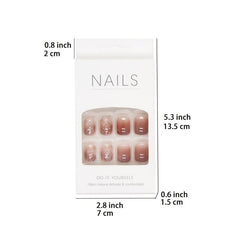 24 Pcs Gradient Coffin Press On Nails for Women & Girls