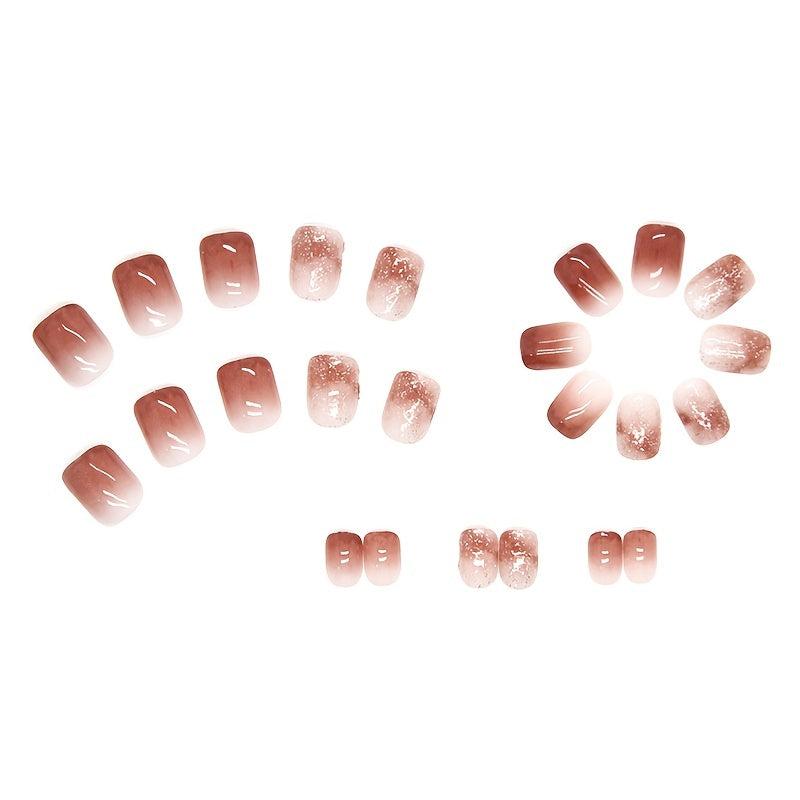 24 Pcs Gradient Coffin Press On Nails for Women & Girls